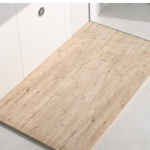 PLATO DUCHA RESINA DECORADO MADERA