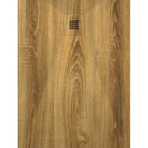 PLATO DUCHA RESINA DECORADO ROBLE