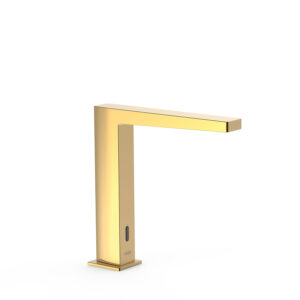 Grifo electrónico con sistema premezclador para lavabo slim oro