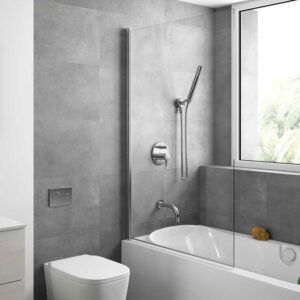 Mampara baño abatible transparente
